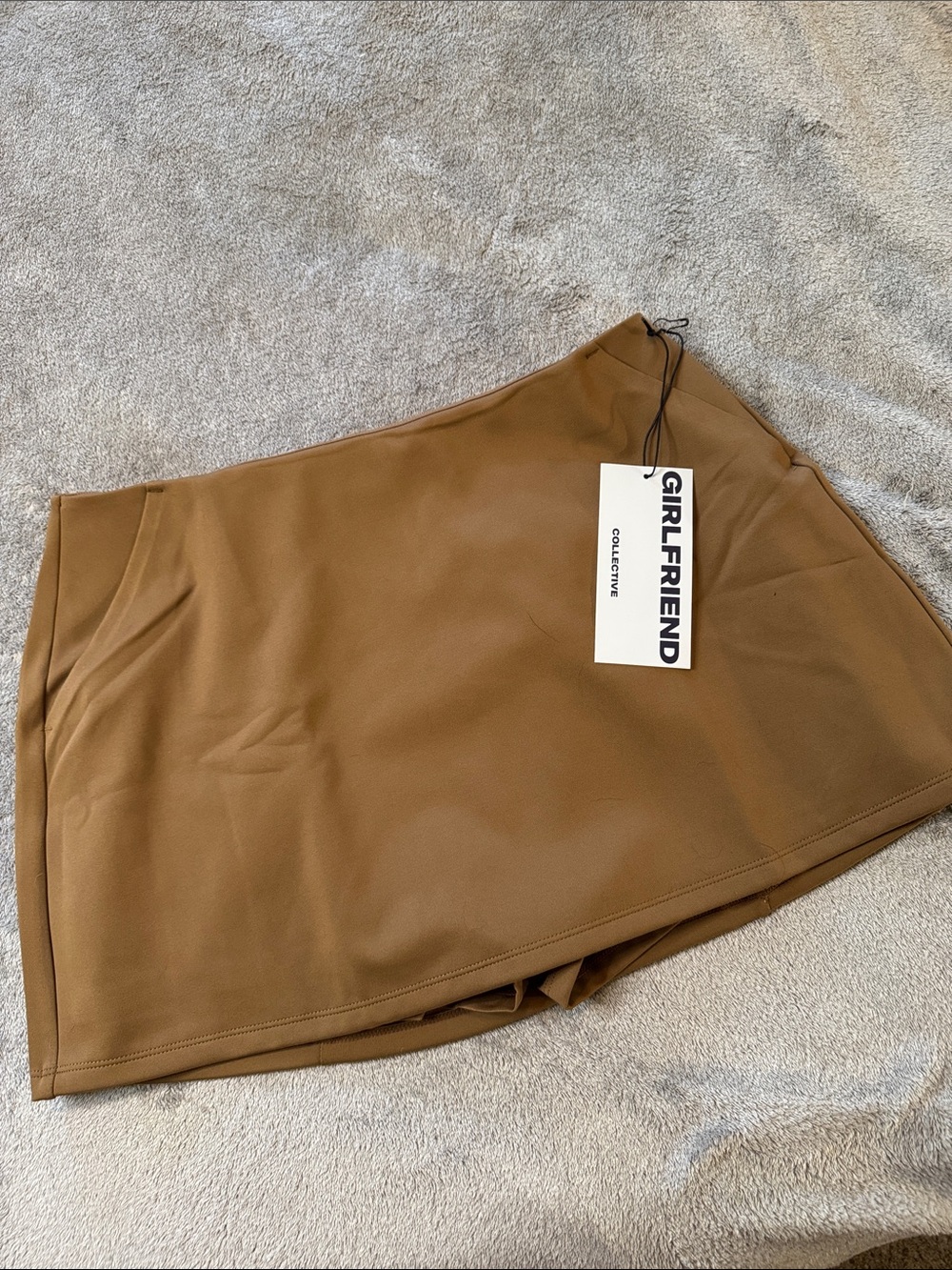 Girlfriend Collective Tan Ultra
Mini Skirt Skort with Built in Shorts NWT Sz XL